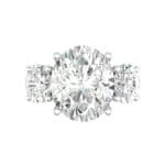 Oval Three-Stone Trellis Crystal Ring (3.85 CTW) Top Flat View