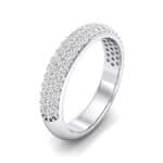 Domed Three-Row Pave Diamond Ring (1.01 CTW) Perspective View