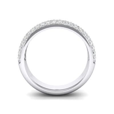 Domed Three-Row Pave Diamond Ring (1.01 CTW) Side View