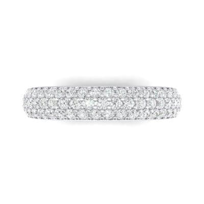 Domed Three-Row Pave Crystal Ring (0 CTW) Top Flat View