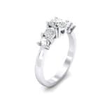 Oval and Round Five-Stone Crystal Engagement Ring (0.64 CTW) Perspective View