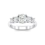 Oval and Round Five-Stone Crystal Engagement Ring (0.64 CTW) Top Dynamic View