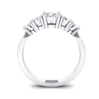 Oval and Round Five-Stone Crystal Engagement Ring (0.64 CTW) Side View