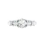 Oval and Round Five-Stone Crystal Engagement Ring (0.64 CTW) Top Flat View