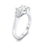 Heart Three-Stone Trellis Crystal Engagement Ring (1.13 CTW) Perspective View