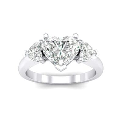 Heart Three-Stone Trellis Crystal Engagement Ring (1.13 CTW) Top Dynamic View