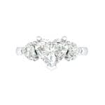 Heart Three-Stone Trellis Crystal Engagement Ring (1.13 CTW) Top Flat View