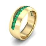 Domed Channel-Set Emerald Wedding Ring (1.17 CTW) Perspective View