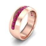 Domed Channel-Set Ruby Wedding Ring (1.17 CTW) Perspective View
