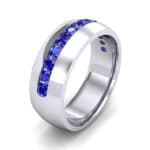 Domed Channel-Set Blue Sapphire Wedding Ring (1.17 CTW) Perspective View
