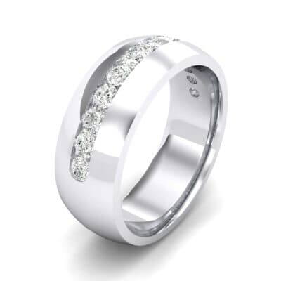 Domed Channel-Set Diamond Wedding Ring (1.04 CTW) Perspective View