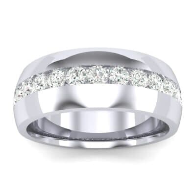 Domed Channel-Set Diamond Wedding Ring (1.04 CTW) Top Dynamic View