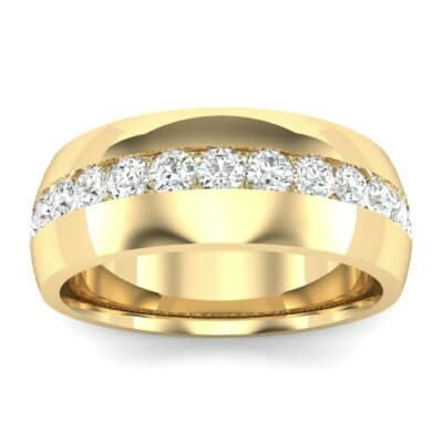 Domed Channel-Set Diamond Wedding Ring (1.04 CTW) Top Dynamic View