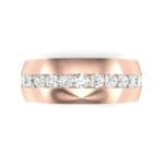 Domed Channel-Set Diamond Wedding Ring (1.04 CTW) Top Flat View
