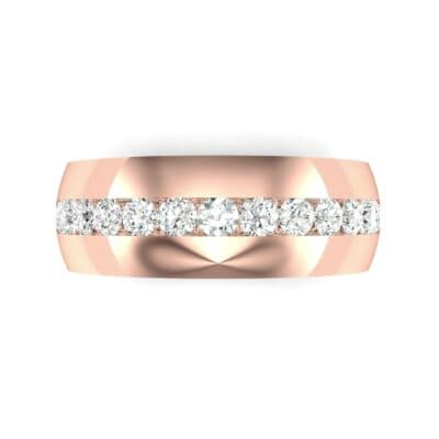 Domed Channel-Set Diamond Wedding Ring (1.04 CTW) Top Flat View