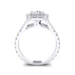 Bridge Initial Cushion-Cut Halo Crystal Engagement Ring (0.93 CTW) Side View
