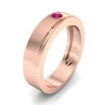 Flat Burnish-Set Solitaire Ruby Wedding Ring (0.1 CTW) Perspective View