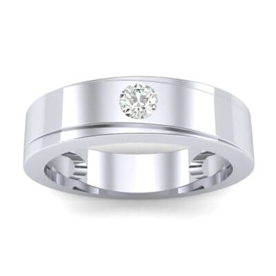 Flat Burnish-Set Solitaire Diamond Wedding Ring (0.09 CTW) Top Dynamic View