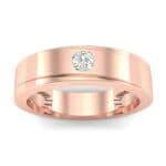 Flat Burnish-Set Solitaire Diamond Wedding Ring (0.09 CTW) Top Dynamic View