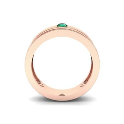 Flat Burnish-Set Solitaire Emerald Wedding Ring (0.1 CTW) Side View