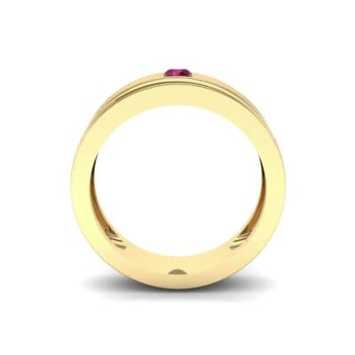 Flat Burnish-Set Solitaire Ruby Wedding Ring (0.1 CTW) Side View