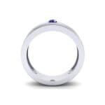 Flat Burnish-Set Solitaire Blue Sapphire Wedding Ring (0.1 CTW) Side View