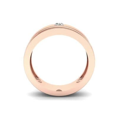 Flat Burnish-Set Solitaire Diamond Wedding Ring (0.09 CTW) Side View