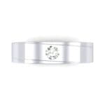 Flat Burnish-Set Solitaire Diamond Wedding Ring (0.09 CTW) Top Flat View
