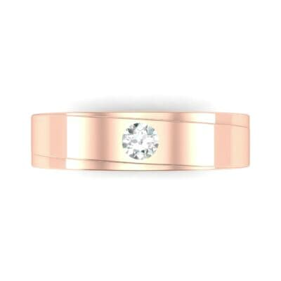 Flat Burnish-Set Solitaire Diamond Wedding Ring (0.09 CTW) Top Flat View