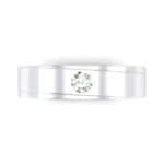 Flat Burnish-Set Solitaire Crystal Wedding Ring (0 CTW) Top Flat View