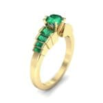 Stepped Shoulder Emerald Engagement Ring (0.67 CTW) Perspective View