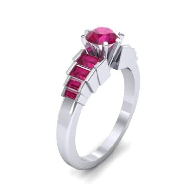 Stepped Shoulder Ruby Engagement Ring (0.67 CTW) Perspective View