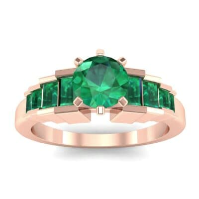 Stepped Shoulder Emerald Engagement Ring (0.67 CTW) Top Dynamic View