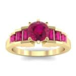 Stepped Shoulder Ruby Engagement Ring (0.67 CTW) Top Dynamic View
