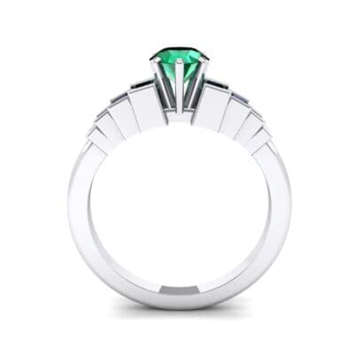 Stepped Shoulder Emerald Engagement Ring (0.67 CTW) Side View