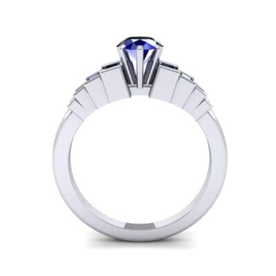 Stepped Shoulder Blue Sapphire Engagement Ring (0.67 CTW) Side View