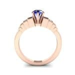 Stepped Shoulder Blue Sapphire Engagement Ring (0.67 CTW) Side View