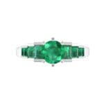 Stepped Shoulder Emerald Engagement Ring (0.67 CTW) Top Flat View