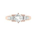Stepped Shoulder Diamond Engagement Ring (0.67 CTW) Top Flat View