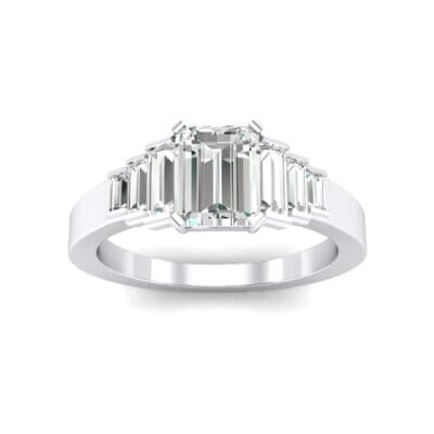 Stepped Baguette Crystal Engagement Ring (0.6 CTW) Top Dynamic View