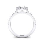 Oval Halo Crystal Engagement Ring (0.91 CTW) Side View