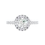 Oval Halo Crystal Engagement Ring (0.91 CTW) Top Flat View
