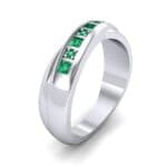 Overlapping Band Emerald Wedding Ring (0.46 CTW) Perspective View