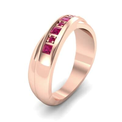 Overlapping Band Ruby Wedding Ring (0.46 CTW) Perspective View
