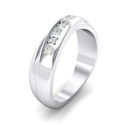 Overlapping Band Crystal Wedding Ring (0 CTW) Perspective View