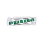 Overlapping Band Emerald Wedding Ring (0.46 CTW) Top Flat View