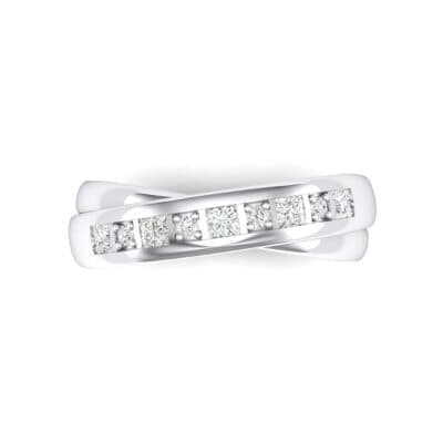 Overlapping Band Crystal Wedding Ring (0 CTW) Top Flat View