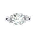 Twisting Vine Crystal Engagement Ring (2.04 CTW) Top Flat View