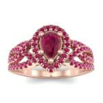 Pave Infinity Pear Halo Ruby Engagement Ring (1.36 CTW) Top Dynamic View