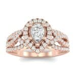 Pave Infinity Pear Halo Diamond Engagement Ring (1.12 CTW) Top Dynamic View